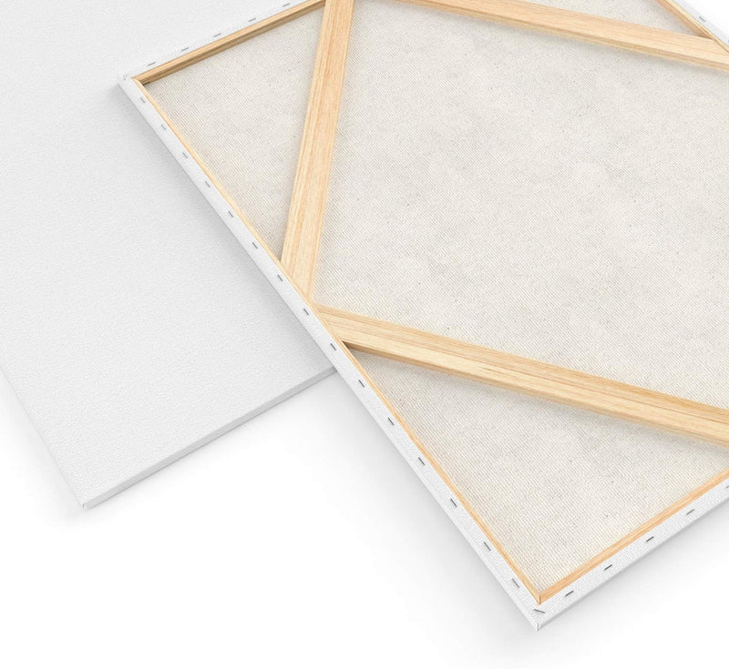 Stretched Canvas | Pack of 6, 24 x 30 Inches, Blank White Canvases, 100% Cotton, 8 oz Gesso-Primed, Art Supplies