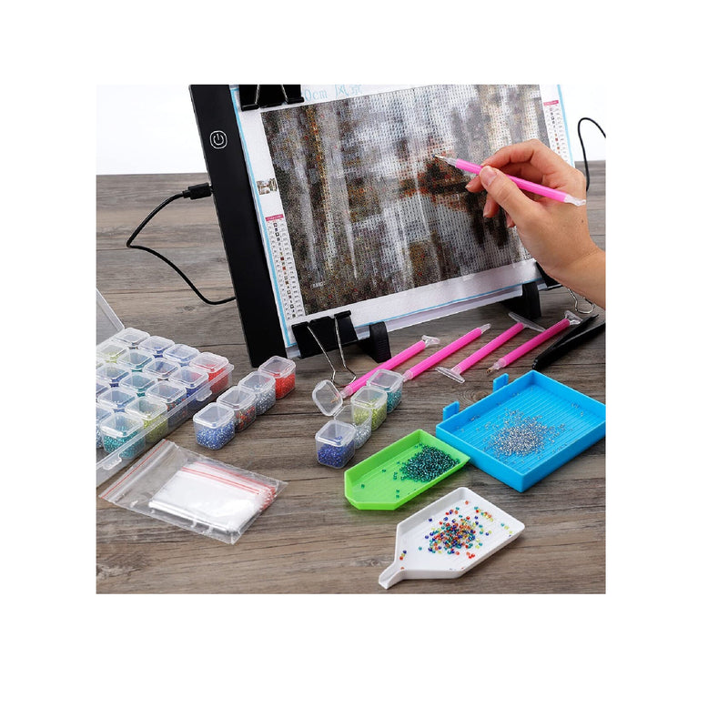 Diamond Painting A4 LED Light Pad Kit | DIY Dimmable Light Brightness Board | LED Artcraft Tracing Light Table | Reusable A4