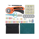 welltop Rotary Cutter Set | 96 PCS Quilting Kit 45mm Fabric Cutters Kit with 5 Extra Blades A4 Cutting Mat Acrylic Ruler