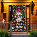 3 Pieces Day of the Dead Porch Sign | Mexican Dia De Los Muertos Party Door Decorations | Day of the Dead Sugar Skull Door | 11.8x70.9Inches