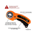 Swiftrans 90 PCS Rotary Cutter Kit | 45mm Rotary Cutter Tool Kit with 5 Extra Blades | A4 Cutting Mat