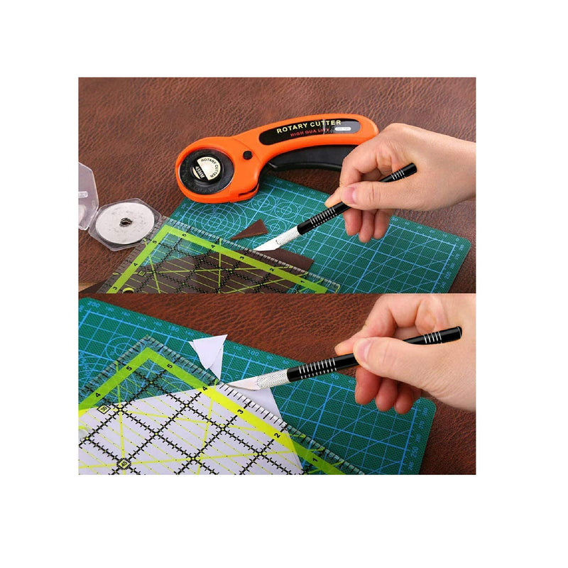 146 Pcs Rotary Cutter Set for Fabric | 45mm Rotary Cutter Tool Kit with Cutting Mat | Tape Measure | Carving Knife