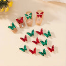 20 Pcs 3D Nail Art Decorations Butterfly Manicure Jewelry Red And Green Nail Rhinestones Transparent DIY Nail Art Manicure Accessories