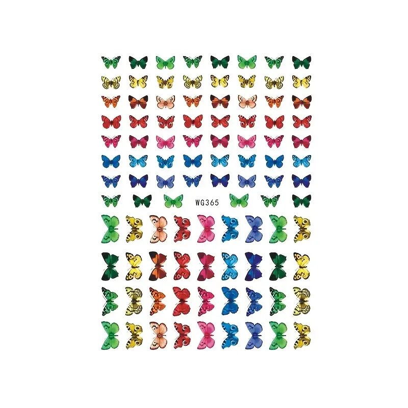 5 Pcs Butterfly Nail Art Stickers | 3D Self Adhesive Butterflies Nail Decals Nail Decoration Stickers For Gel Polish Acrylic Nails
