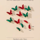 20 Pcs 3D Nail Art Decorations Butterfly Manicure Jewelry Red And Green Nail Rhinestones Transparent DIY Nail Art Manicure Accessories