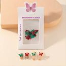 20 Pcs 3D Nail Art Decorations Butterfly Manicure Jewelry Red And Green Nail Rhinestones Transparent DIY Nail Art Manicure Accessories