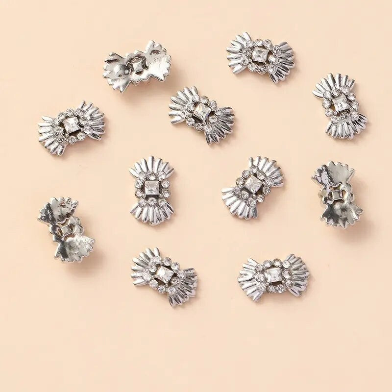 10 Pcs Nail Charms 3D Bow Nail Art Charms Alloy Gems For Nails DIY Art Decorations Supplies