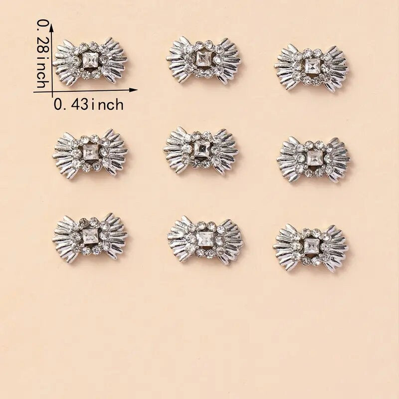 10 Pcs Nail Charms 3D Bow Nail Art Charms Alloy Gems For Nails DIY Art Decorations Supplies