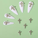 10 Pcs Punk Shiny Cross Nail Art Gemstones | 3D Nails Art Accessories | For Nail Decoration | Manicure Diy Home And Salon