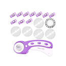 45mm Fabric Cutter Set | Rotary Cutter Tool Kit with 6 Replacement Rotary Blades | Quilting Rotary Cutter with Safety