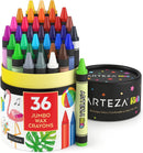 Kids Jumbo Crayons | Set of 36 Colors | Vivid Toddler Crayons from Wax, Art Supplies for Kids Craft and Drawing Activities