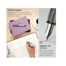 Disposable Fountain Pens | Pack of 12 | Medium 0.9-mm Nib | Smooth-Writing Quick-Drying Black Ink Pen