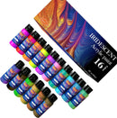 Iridescent Acrylic Paint, Set of 16 Chameleon Colors 60ml 2 OZ Bottles, High Viscosity Shimmer Paint, Non-Toxic and Fade-Resistant