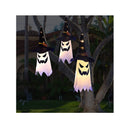 Outdoor Halloween Decorations | Hanging Lighted Glowing Ghost Witch Hat | 3 Pieces | 31.5 Inch