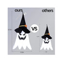 Outdoor Halloween Decorations | Hanging Lighted Glowing Ghost Witch Hat | 3 Pieces | 31.5 Inch