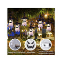 Outdoor Halloween Decorations | Hanging Lighted Glowing Ghost Witch Hat | 3 Pieces | 31.5 Inch