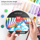 Watercolor Paper | 7-Inch Diameter, 20 Round Sheets, 140-lb Drawing Pad for Painting and Sketching | Art Supplies for Mixed Media