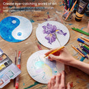 Watercolor Paper | 7-Inch Diameter, 20 Round Sheets, 140-lb Drawing Pad for Painting and Sketching | Art Supplies for Mixed Media