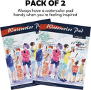 TAVOLOZZA 11" x 14" Watercolor Pad | Pack of 2 (66 Sheets), 140 lb (300gsm), Glue Bound, Acid-Free Paper, Art Sketchbook Pad