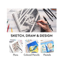 9X12" Sketch Book | 100 Sheets | 68 lb/100gsm | Spiral Bound Artist Sketch Pad 2 pack