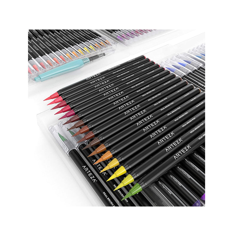 Arteza Real Brush Pens 96 Paint Markers with Flexible Tips Professional Watercolor