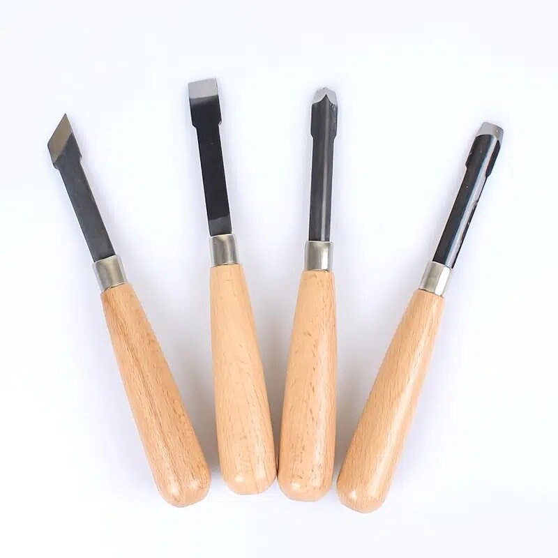 4pcs Carving Tool Set | Woodworking Chisel Carving Knife With Wooden Handle | DIY Carving Props | Beech Carving Tool Set