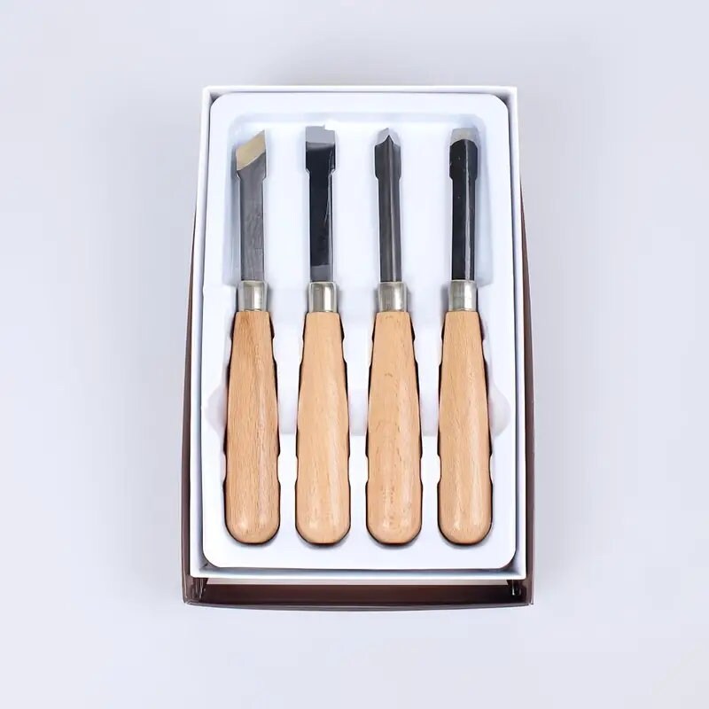 4pcs Carving Tool Set | Woodworking Chisel Carving Knife With Wooden Handle | DIY Carving Props | Beech Carving Tool Set