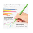 Kids Colored Pencils | Set of 48 | Metallic and Neon Colors | Triangular Pencil Crayons