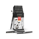 Permanent Markers | 40 Black Pens | 2-mm Line | 4.2-mm Ultra-Fine Tip | Quick-Drying