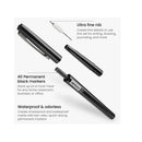 Permanent Markers | 40 Black Pens | 2-mm Line | 4.2-mm Ultra-Fine Tip | Quick-Drying