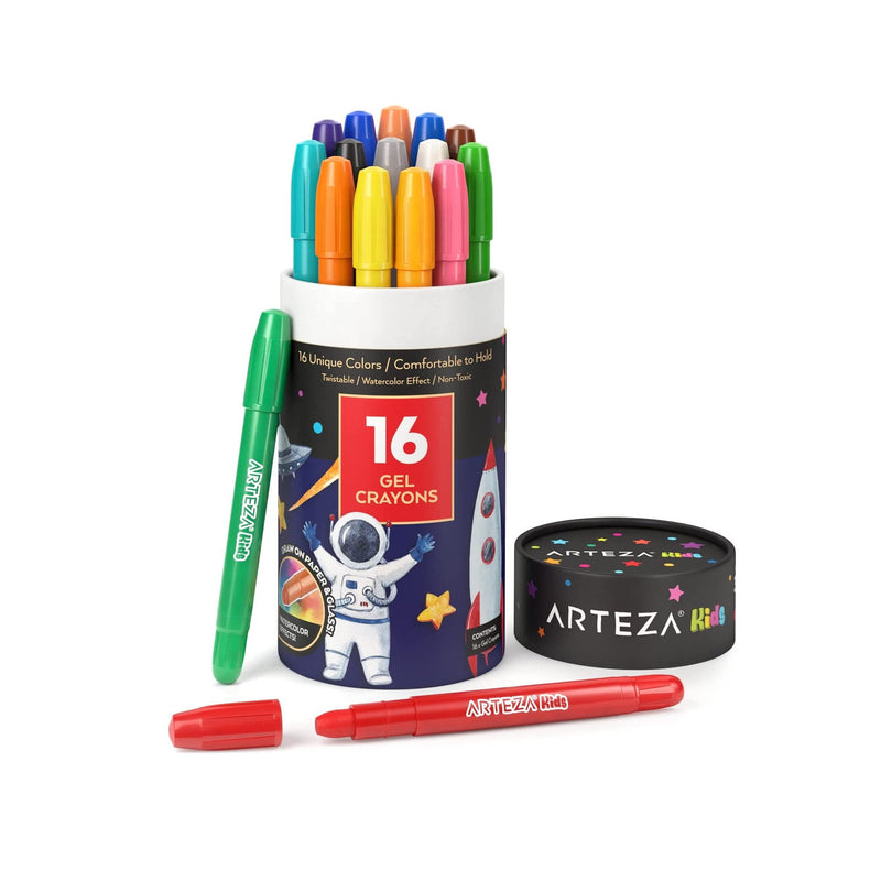 Kids Gel Crayons | 16 Count | Twistable and Washable Jumbo Crayons