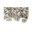 Honbay 100 Sets 7x10mm Silver Punk Style Bullet Cone Spikes Rivets with Screw Backs for DIY Leathercraft (Silver)