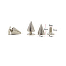 Honbay 100 Sets 7x10mm Silver Punk Style Bullet Cone Spikes Rivets with Screw Backs for DIY Leathercraft (Silver)
