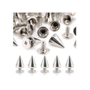 Swpeet 110 Pairs Sliver 7mm x 9.5mm Bullet Cone Spike and Stud Metal Screw Back for DIY Leather Craft Cool Rivets Punk Stud Coincal Layer