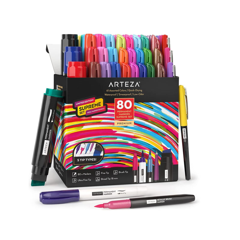 Arteza Acrylic Markers, Space Black A003 - 3 Pack