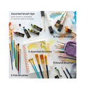 Craft Brushes | 35 Assorted Brushes | Includes Round, Flat, Wash, Angular, Foam, Fan, and Synthetic Brushes