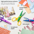 Kids Decorative Scissors | Set of 12 Different Patterns | 5.5 Inches | Craft Scissors with Patterns, School Supplies