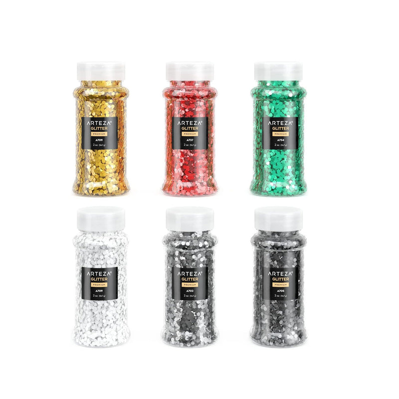 Chunky Glitter Set 6 x 2-oz Bottles | Jewel-Toned Glitter for Resin | Jewel Tones