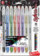 Pentel Sparkle Pop Metallic Gel Pen | 1.0mm Bold Line, Assorted Colors | Pack of 8 (K91BP8M)