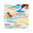 Real Brush Pens | Set of 12 | Sea Tones | Blendable Watercolor Markers and 1 Water Brush