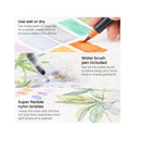 Real Brush Pens | Set of 12 | Landscape Colors | Blendable Watercolor Markers and 1 Water Brush