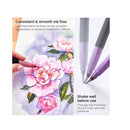 Real Brush Pens with Glitter | 24 Colours | Blendable Watercolour Pens