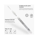 Acrylic Paint Markers | Pack of 12 | White Long-Lasting Acrylic Paint Pens