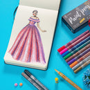 Glitter Paint Pens for Rock Painting | Ceramic, Glass, Wood, Fabric, Scrapbooking | Set of 12 Acrylic Glitter Markers Extra-Fine Tip 0.7mm