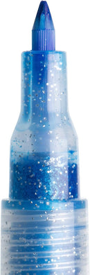 Glitter Paint Pens for Rock Painting | Ceramic, Glass, Wood, Fabric, Scrapbooking | Set of 12 Acrylic Glitter Markers Extra-Fine Tip 0.7mm