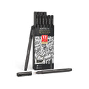 Felt-Tip Brush Pens | Set of 12 Nontoxic Black Marker Pens | Quick-Dry and Smear-Proof