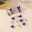 20 Pcs 3D Nail Art Decorations Butterfly Manicure Jewelry Blue Nail Rhinestones Transparent DIY Nail Art Manicure Accessories