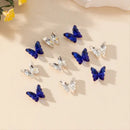 20 Pcs 3D Nail Art Decorations Butterfly Manicure Jewelry Blue Nail Rhinestones Transparent DIY Nail Art Manicure Accessories