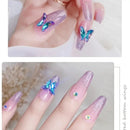 20 Pcs 3D Nail Art Decorations Butterfly Manicure Jewelry Blue Nail Rhinestones Transparent DIY Nail Art Manicure Accessories