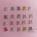 3D Resin Nail Charms Cute Aurora Bear Resin Nail Art Decorations Ornament Jewelry DIY Manicure Design Accessories 50 Pcs